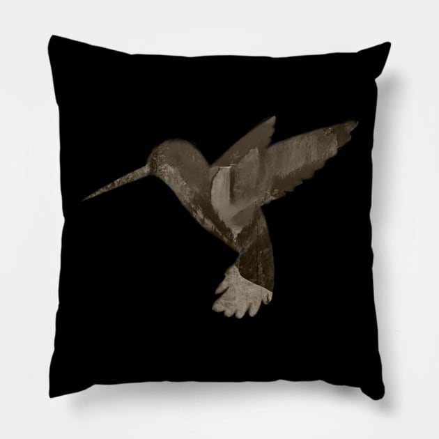 humming bird landscape Pillow by theerraticmind