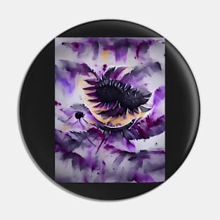 Abstract Purple Sunflowers Pin