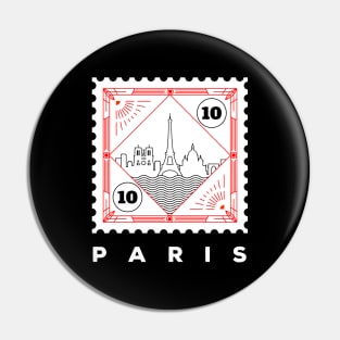 Paris Stamp Design Pin