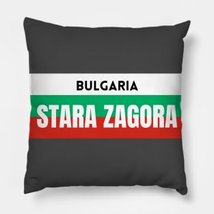 Stara Zagora City in Bulgarian Flag Pillow