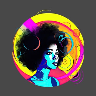 Psychedelic Classicism: Beautiful Black Woman T-Shirt