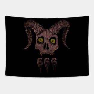 Goat Skull 666 Tapestry