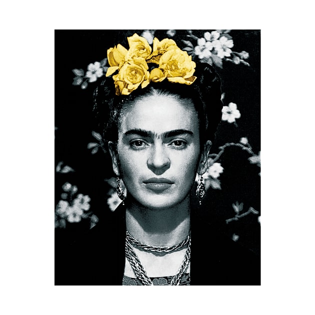 Frida Inspirational Icon Yellow Flower by Ferrazi