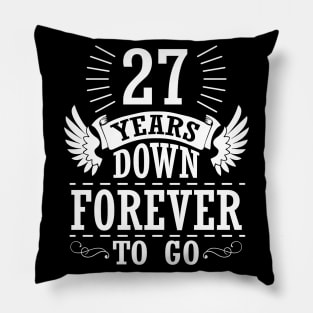 27 Years Down Forever To Go Happy Wedding Marry Anniversary Memory Since 1993 Pillow