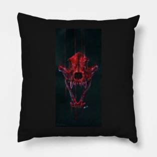 Red Fox Skull Pillow