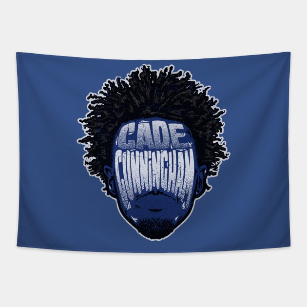 Cade Cunningham Detroit Player Silhouette Tapestry by MASTER_SHAOLIN