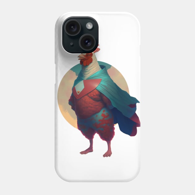 A Chicken in a Cape being a Super Hero - for poultry lovers Phone Case by Snoe