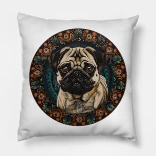 Mandala - Pug Pillow