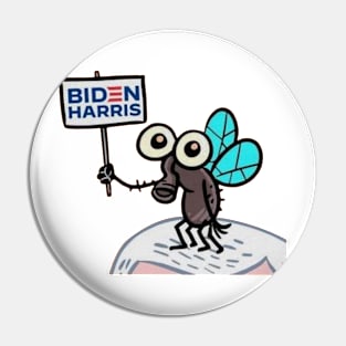 Fly On Mike Pence Head- Biden Harris 2020 Tshirt Pin