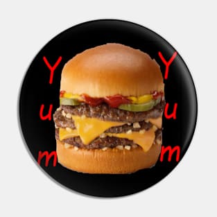 Yum Yum Hamburger Pattern Pin