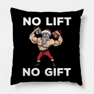 Workout Lifting Lifter Santa Claus Gym Christmas Fitness Pillow