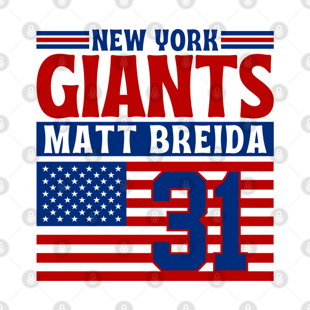 New York Giants Breida 31 American Flag Football by Astronaut.co