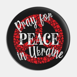 PRAYING FOR PEACE RED HEART PEACE SYMBOL DESIGN Pin