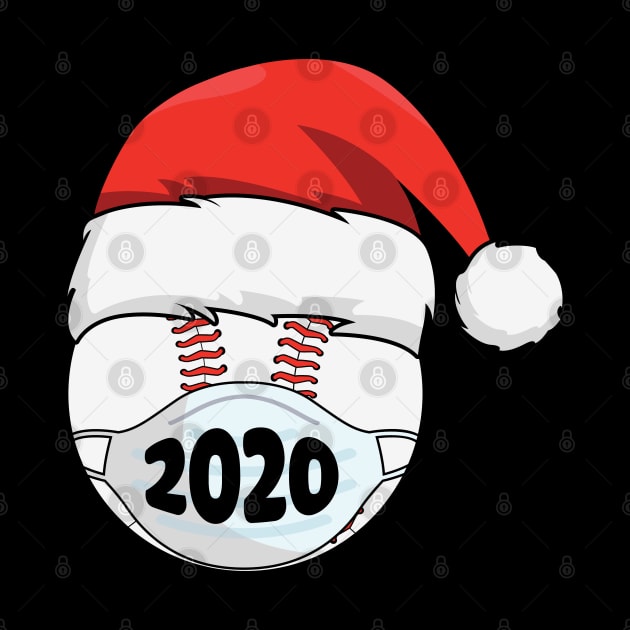 2020 Baseball Santa hat Face Mask Quarantined Christmas Gift by BadDesignCo