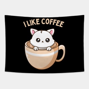 I like Coffee First Cute little cats I need coffee addict This Girl Runs On Caffeine And Sarcasm Tapestry