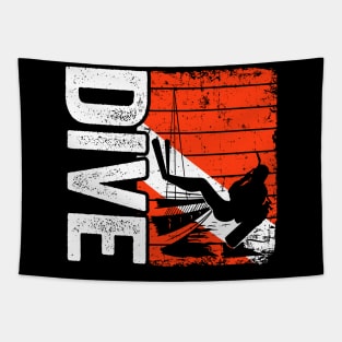 Scuba Diving Vintage Dive Scuba Diver Down Flag Tapestry