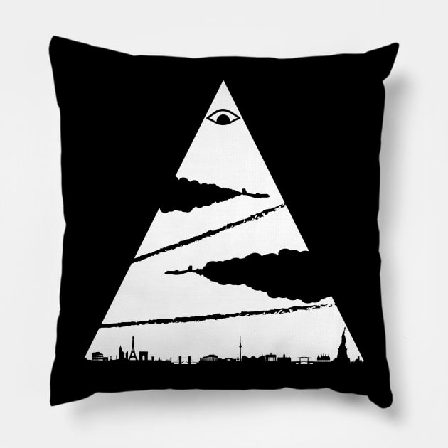 Chemtrails Pyramid Pillow by KerzoArt