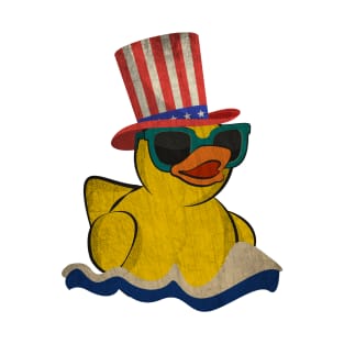 Independence Day USA Flag Patriotic Rubber Duck T-Shirt