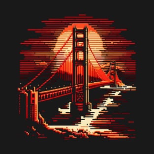 Golden Gate Bridge Pixel Art T-Shirt