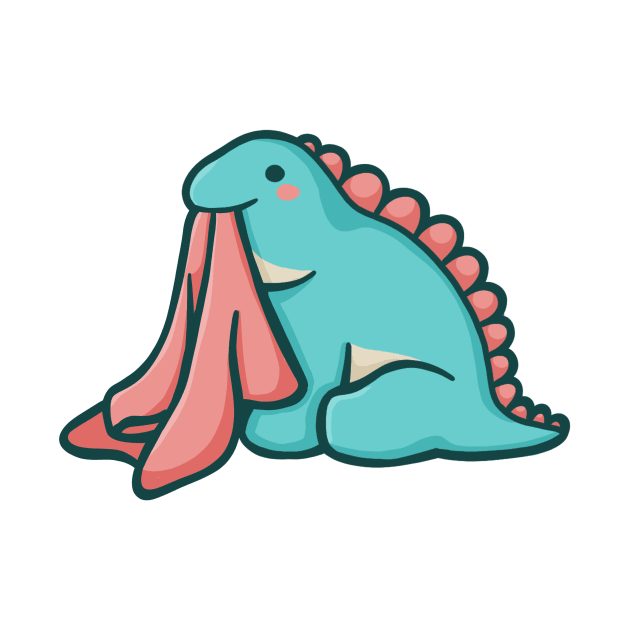 Stegosaurus with blanket, Chuck, dinosaur, dino by hugadino