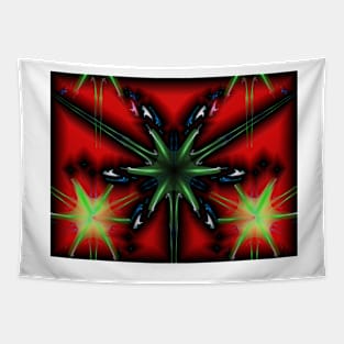 Green Starburst Flag Tapestry