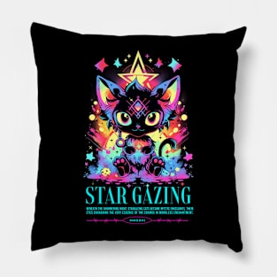 Star Gazing Cat Pillow