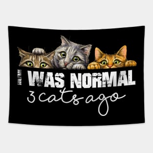 Cat Lover Funny Gift - I Was Normal 3 Cats Ago Tapestry