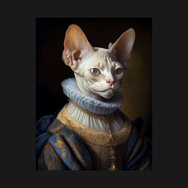 Royal Portrait of a Devon Rex Cat by pxdg