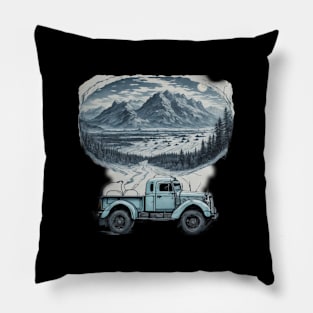 Truck Trucking Car Road Vintage Since Agriculture Pillow