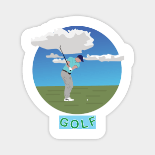 Golfer during a match Magnet