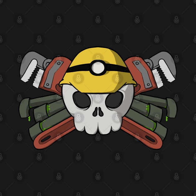 Plumbers crew Jolly Roger pirate flag (no caption) by RampArt