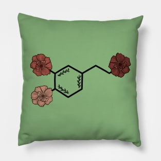 Floral Dopamine Molecule Pillow