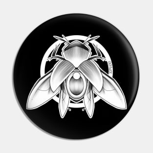 scarab (black and grey) Pin