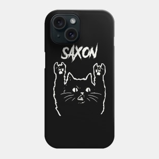 saxon metal cat Phone Case