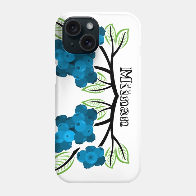 Blueberry (Miinan) Phone Case by KendraHowland.Art.Scroll