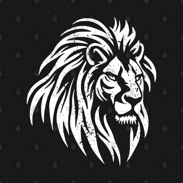 Minimalist Lion Head - distressed by NeverDrewBefore