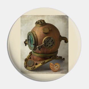 Divers Helmet With Seashell Pin