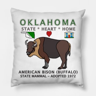 Oklahoma - American Bison(Buffalo) - State, Heart, Home - state symbols Pillow