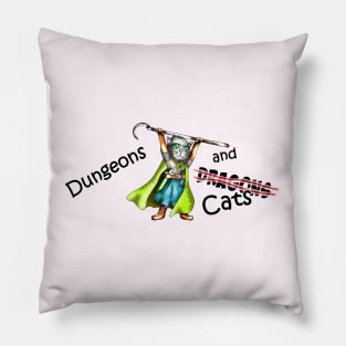 Dungeons and dragons and cats fighter Pillow