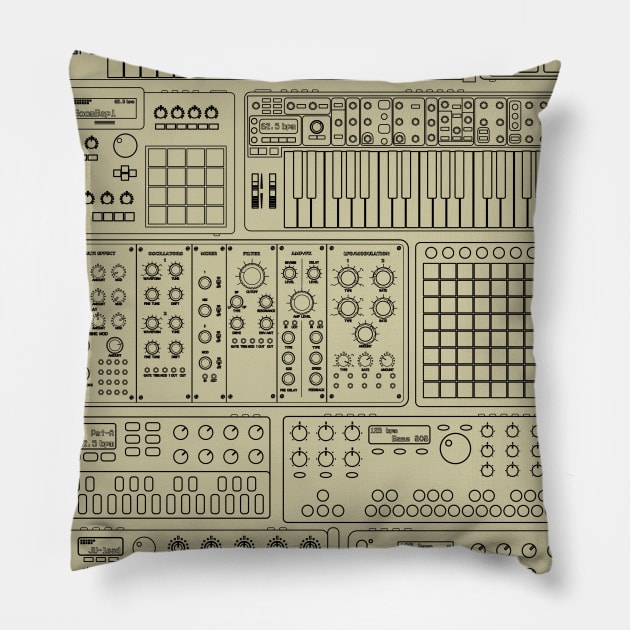 Music Producer and Synthesizer lover Pillow by Mewzeek_T
