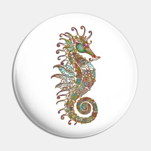 Zentangle Seahorse Pin