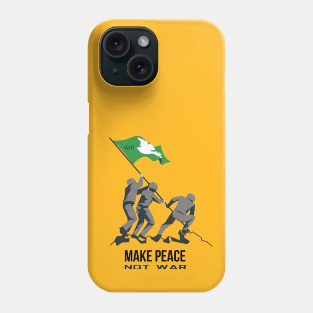 Make Peace Not War Three Soldiers Fitting White Pigeon with Green Flag On A Mountain Phone Case by ActivLife