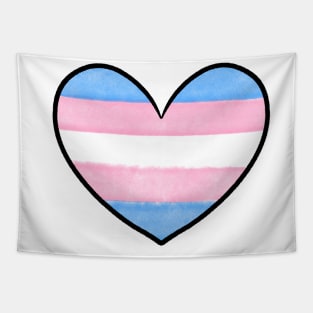 Watercolor Trans Pride Heart Tapestry
