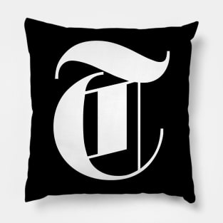 Letter T in Gothic Style Design Pillow