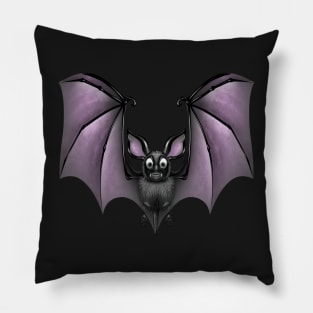 Bat on Black Background Pillow