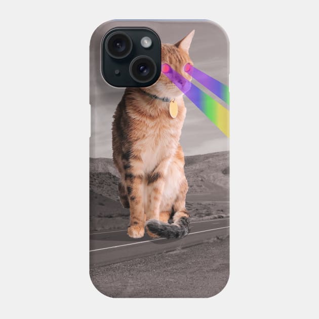 Space Cat vs Desert Diner Phone Case by Colorful Space Cat