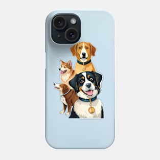 Watercolor funny dog pack Phone Case