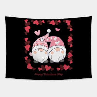 Happy Valentine’s Day Gnome Couple Tapestry