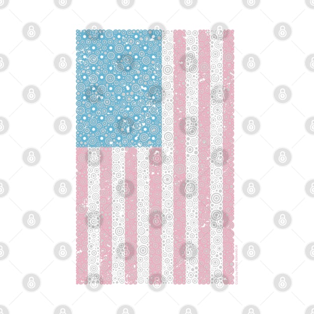 Transgender American Distressed Circle Design Flag by pbdotman