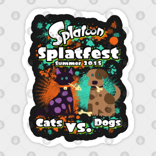 Splatfest Cats V Dogs Splatoon Sticker Teepublic